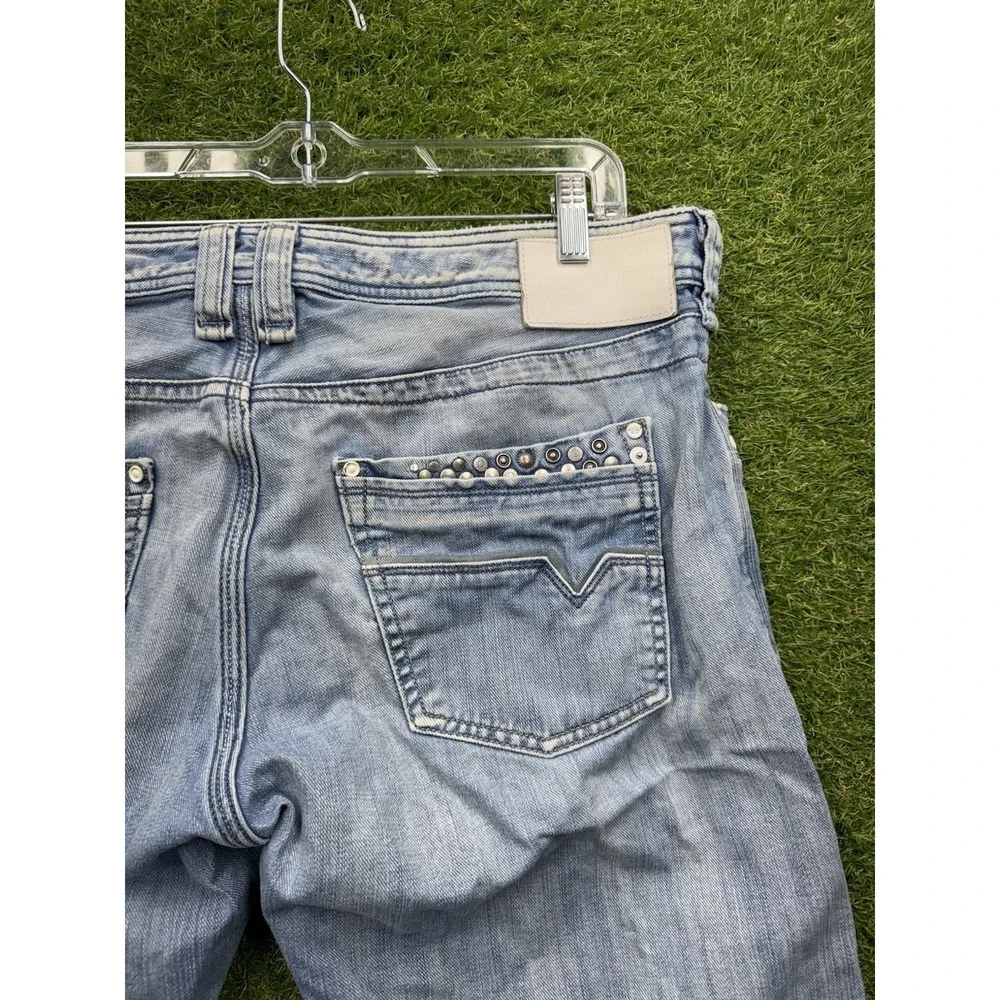 Diesel Industry Jeans Mens 38x32 Timmen Studded Baggy Bootcut Fit 88S Denim